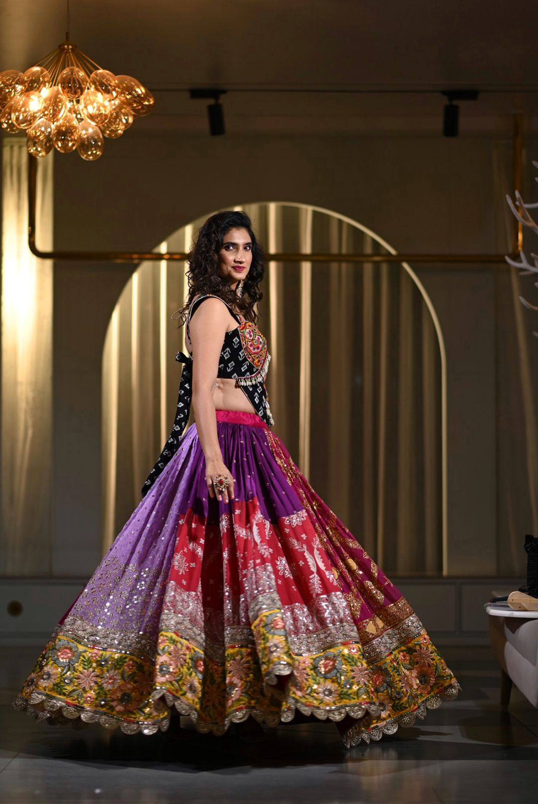 Muslin Cotton Lehenga Chaniya Choli with Heavy Mirror Work